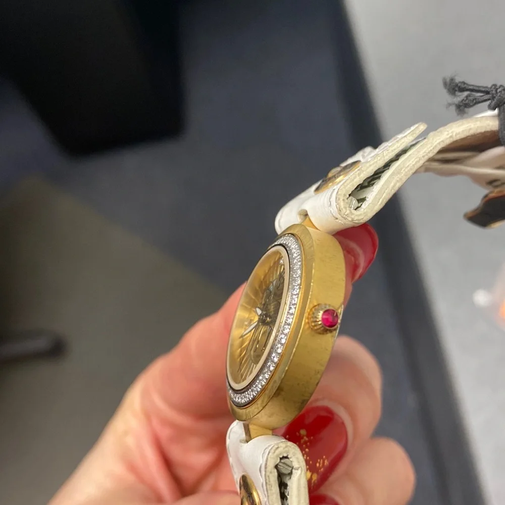 L.A.M.B. Crystal white/green watch Bloom To Perish NWT - Picture 7 of 8